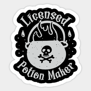 Licensed Potion Maker - with Skulls & Cauldron Design Sticker